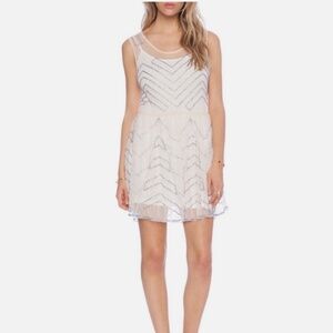 Free People Mesh Beaded Mini Slip